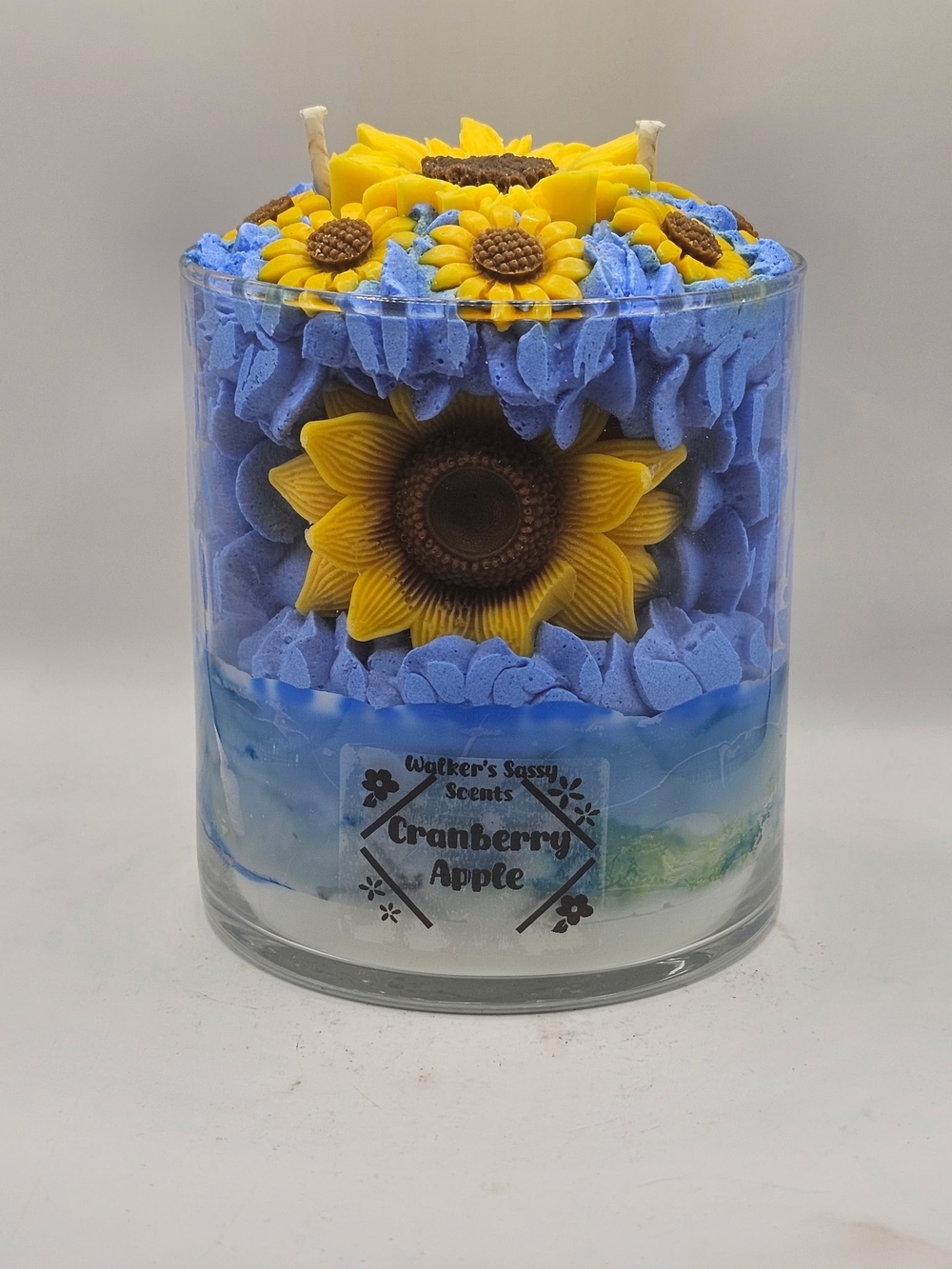 Blue Sunflower Candle